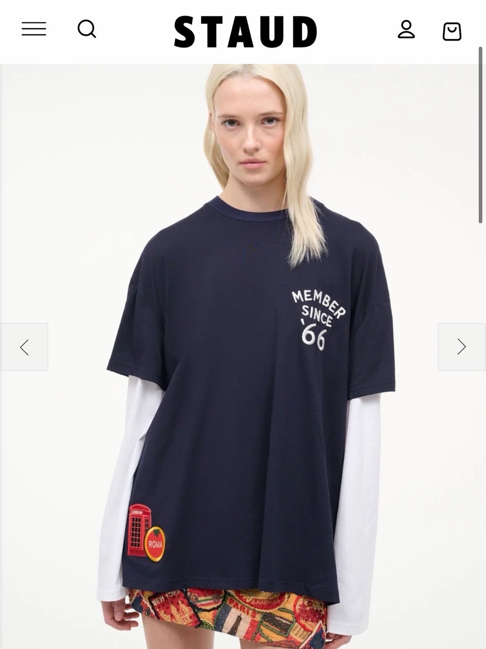 STAUD The William Tee 100% cotton Long Sleeve 'Member Since 66'